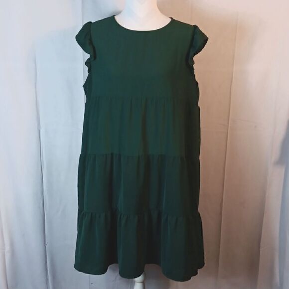 Kirundo Green Aline Swing Tier Dress - Picture 2 of 9